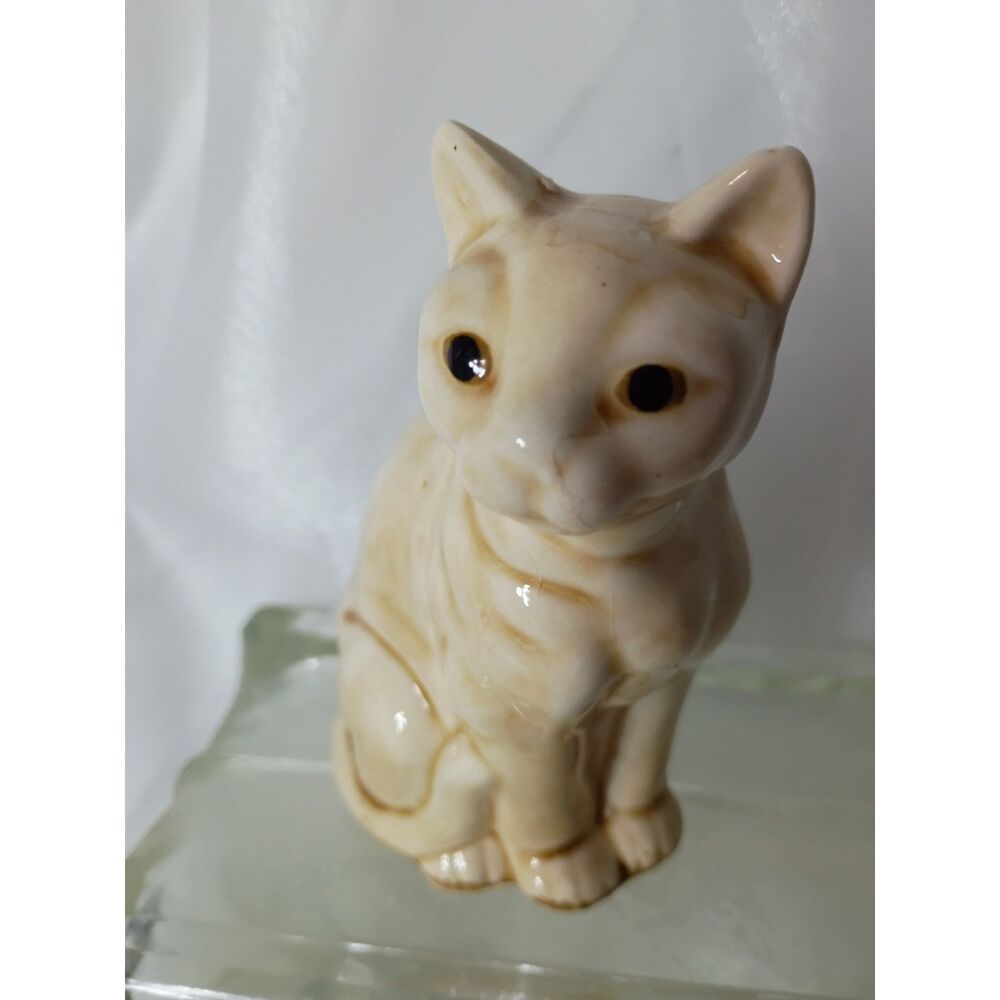 Norleans Ceramic Cat Figurine in a Cream and Tan Color ~VINTAGE~